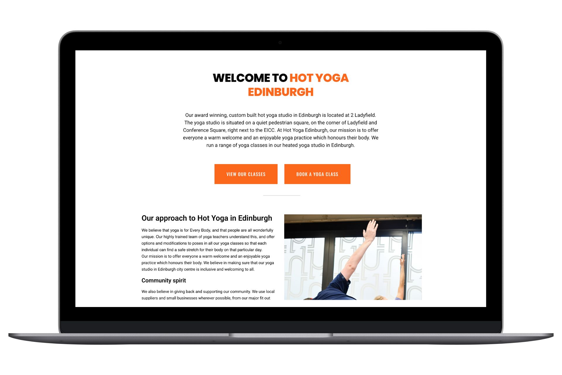 Wordpress web site design - Hot Yoga Edinburgh 3